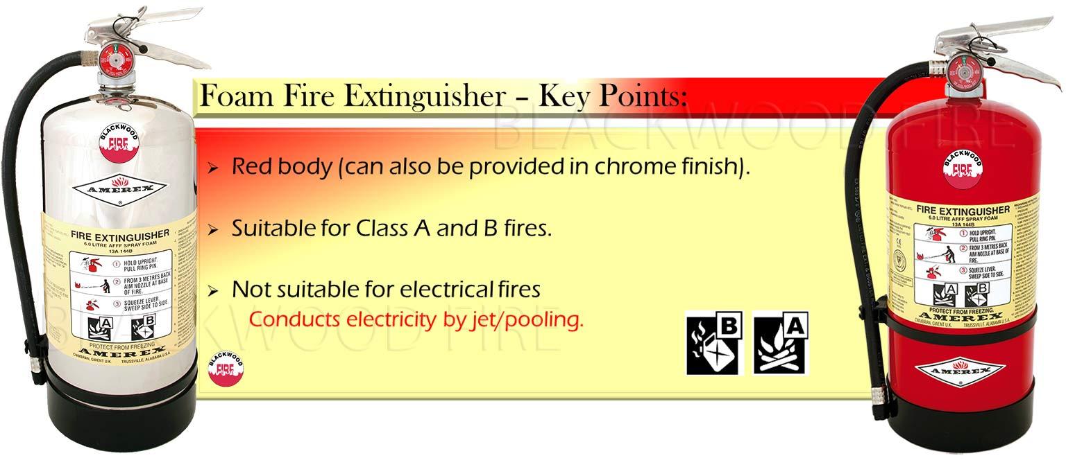 Amerex Foam Fire Extinguishers - with Key Points
