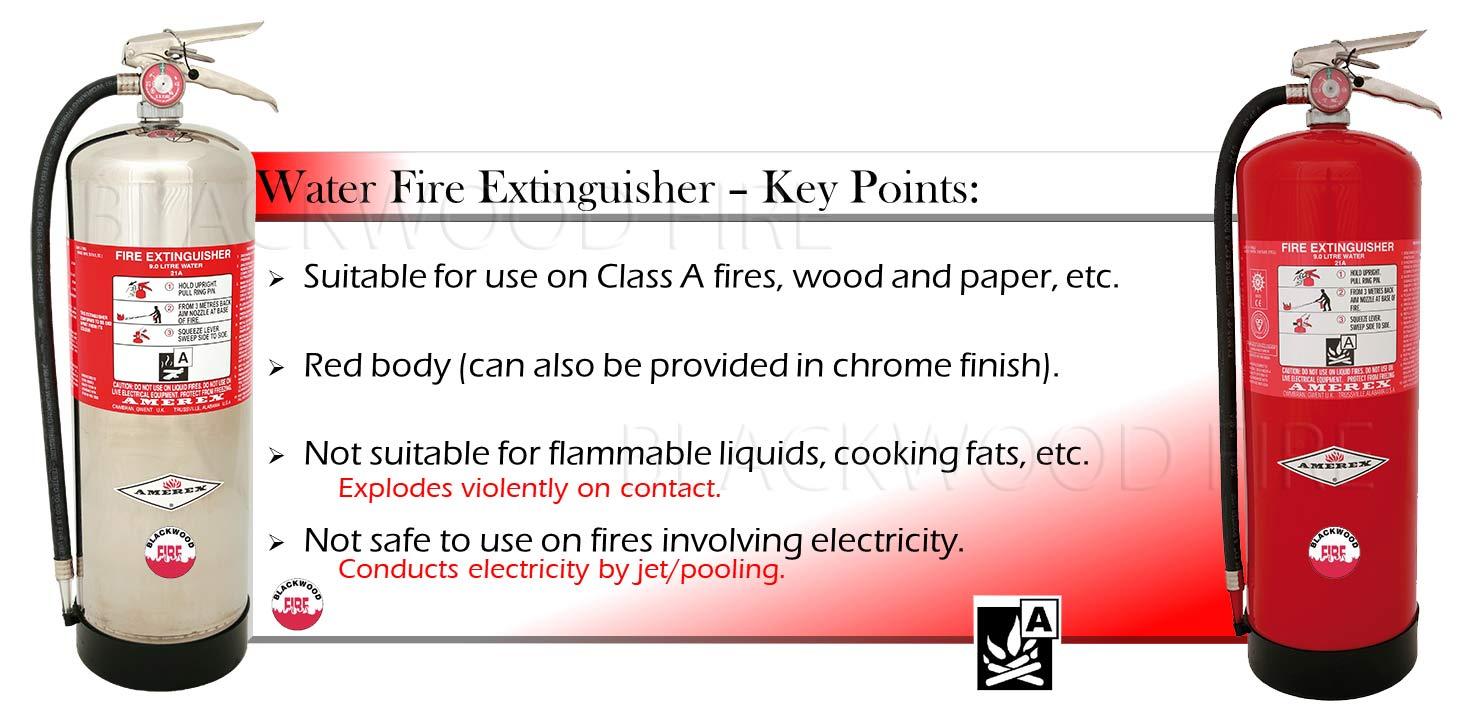 Amerex Water Fire Extinguishers - with Key Points