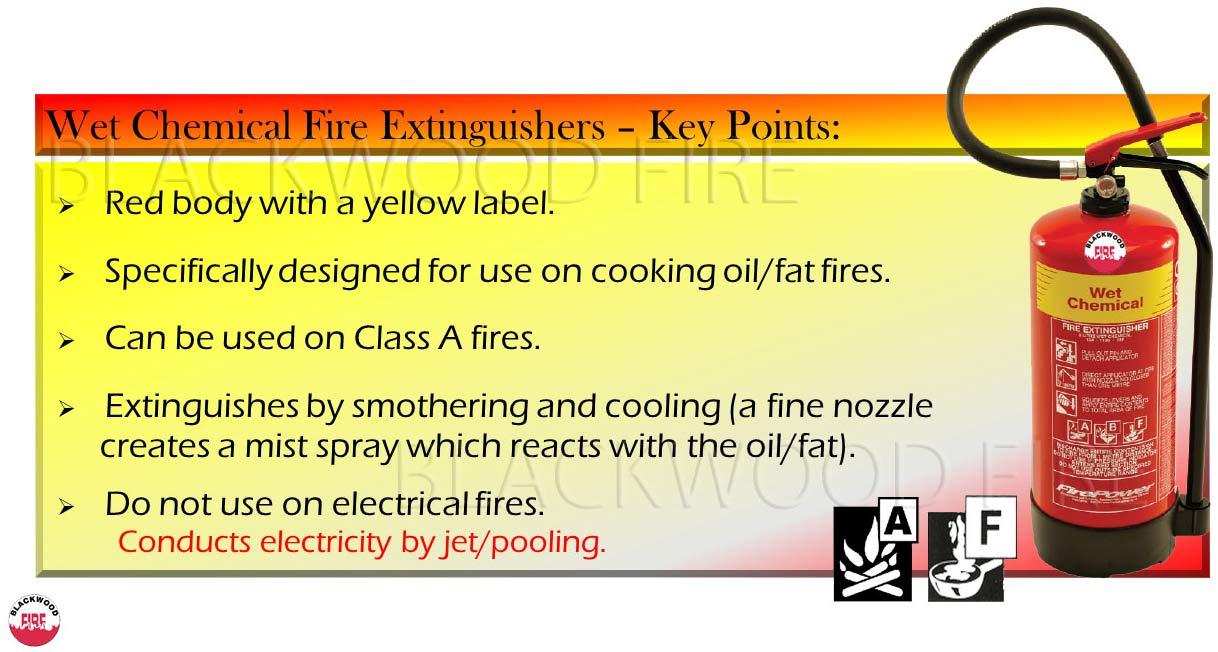 FirePower Wet Dhemical fire extinguishers - with key points